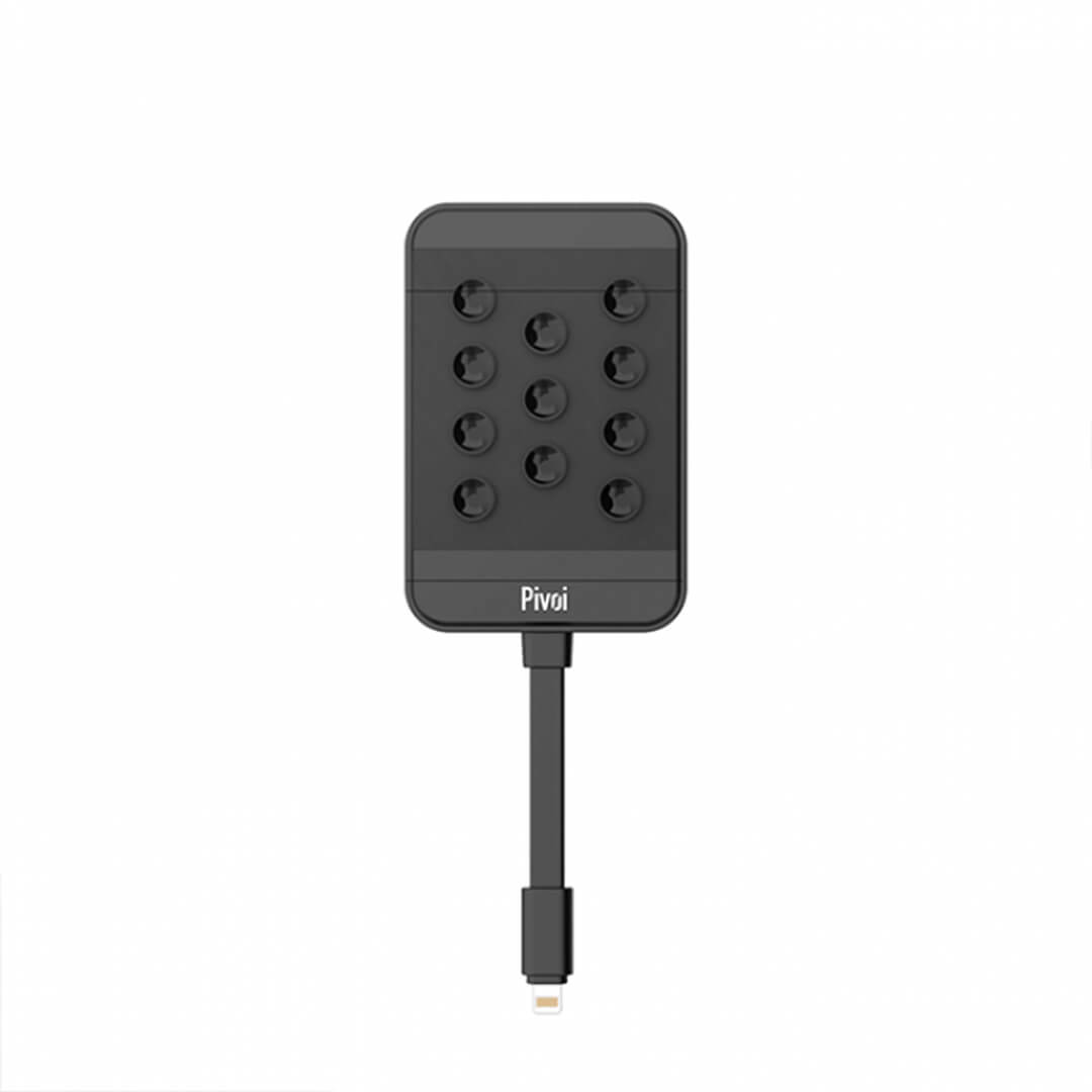 Pivoi Black 5000mAh Power Bank with built-in Lightning Cable and Suction Cups