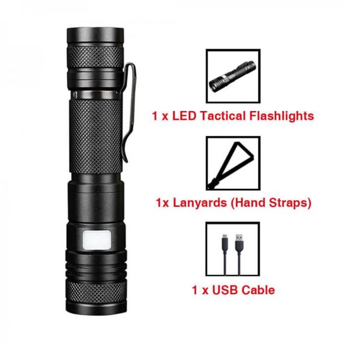 Tactical led torch lanyard battery operated 10w