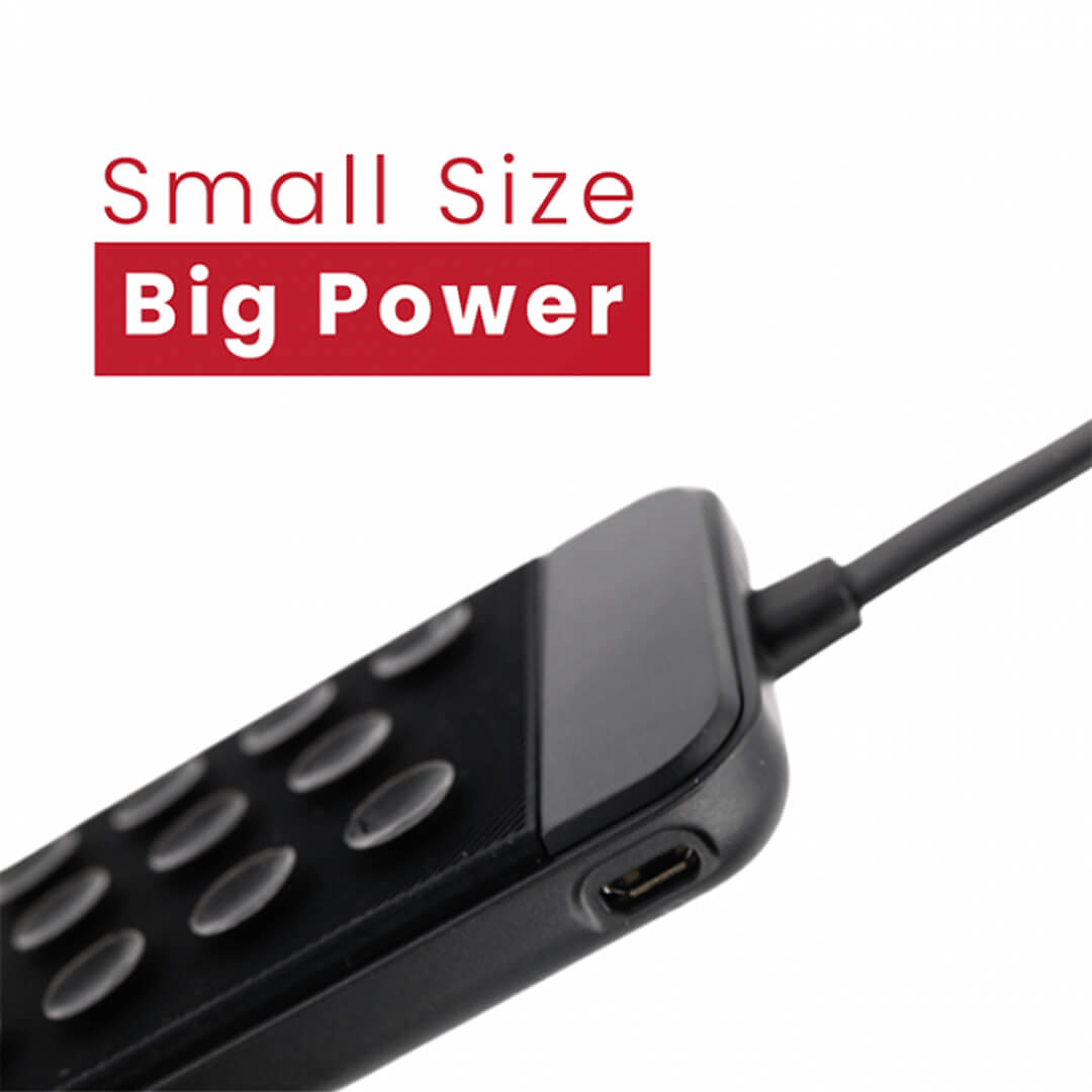 Pivoi Black 5000mAh Power Bank with built-in Lightning Cable and Suction Cups