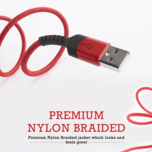 Pivoi Red USB 2.0 AM to Type C Cable (Pack of 1)