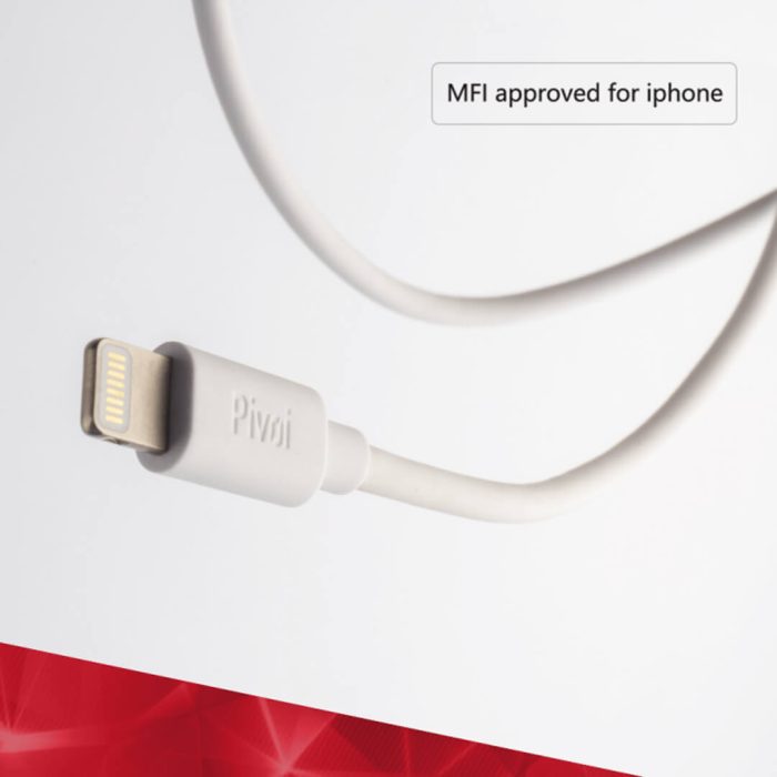 Pivoi MFi Certified USB to Lightning Cable (Pack of 3)