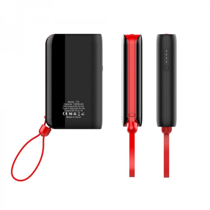 Pivoi 10000mAh Power Bank With Built-in Lightning Cable