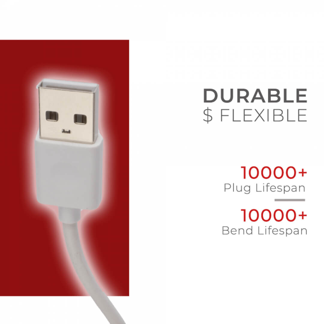 Pivoi White USB 2.0 to Micro Cable (Pack of 1)