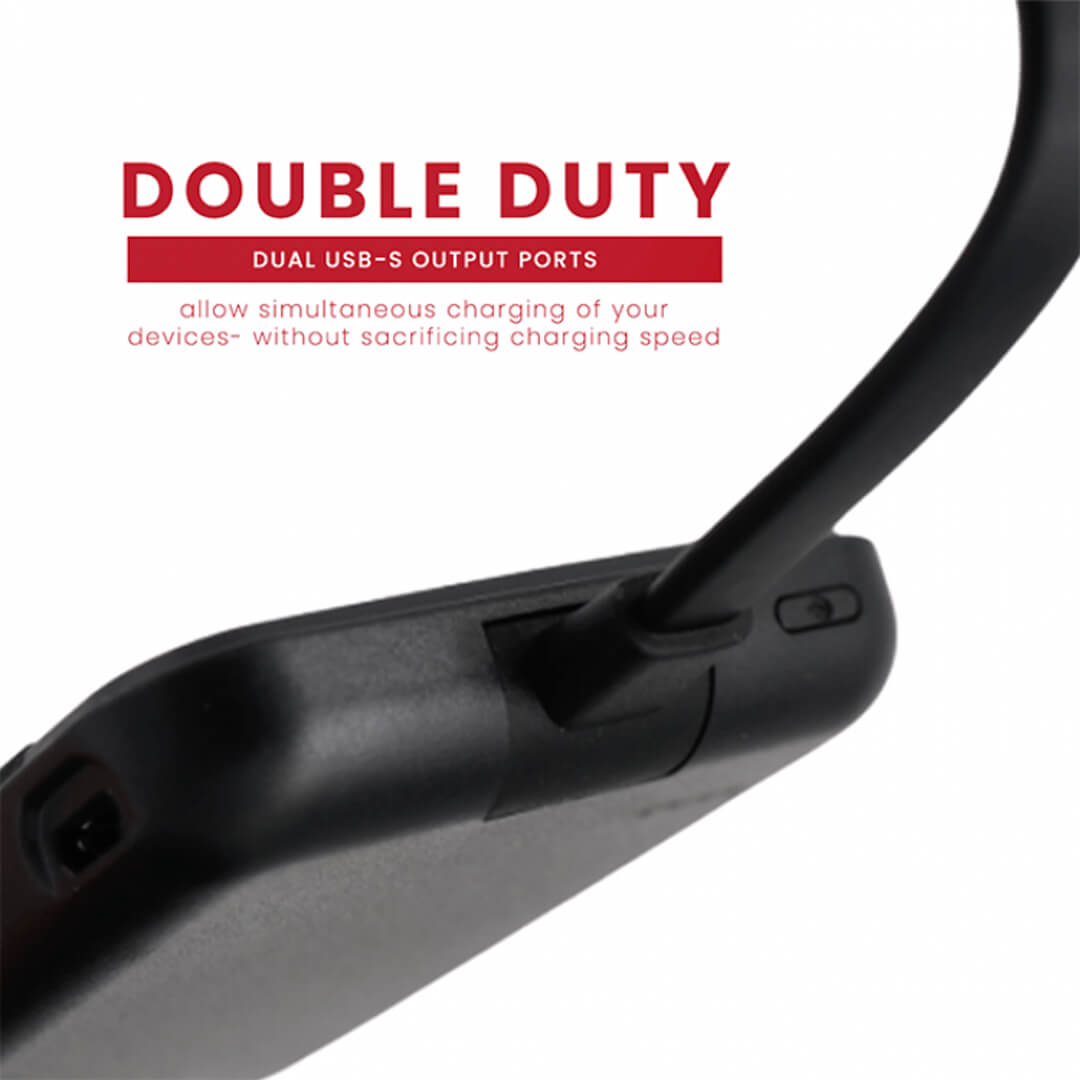 Pivoi Black 5000mAh Power Bank with built-in Lightning Cable and Suction Cups