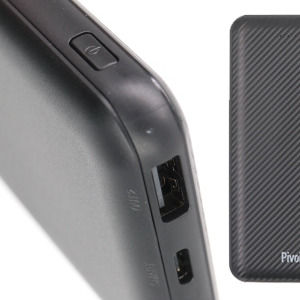 Pivoi Black 10000mAh Power Bank With Smart Dual USB Port