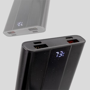 Pivoi Black 10000mAh PD Power Bank With Smart Dual USB Port