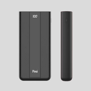 Pivoi Black 10000mAh PD Power Bank With Smart Dual USB Port