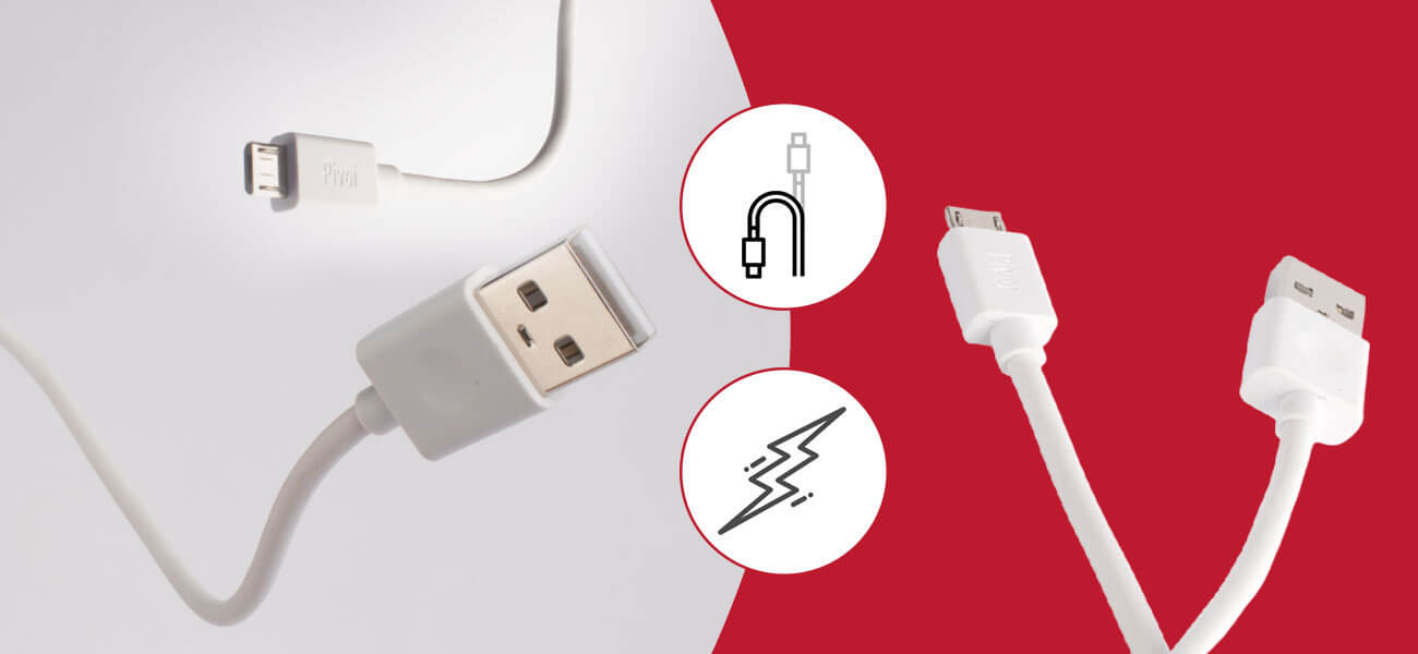 Pivoi White USB 2.0 to Micro Cable (Pack of 1)