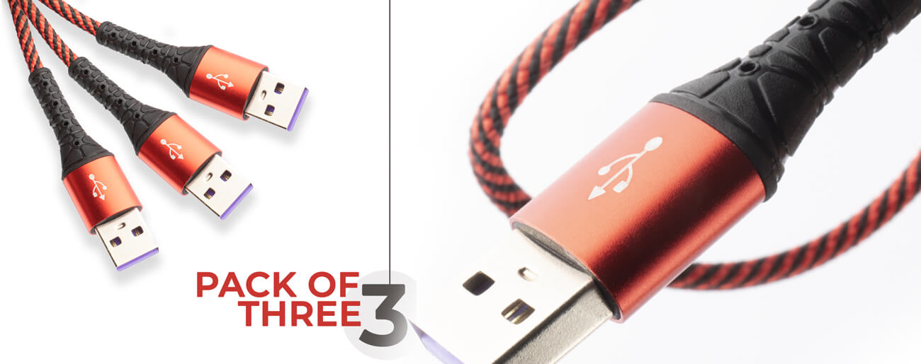Voi USB to Type C Cable (Pack of 3)