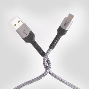 Pivoi USB Gray 2.0 AM to Type C Cable (Pack of 1)