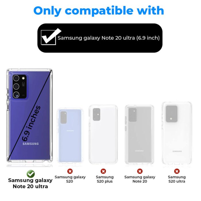 Samsung Galaxy Note 20 Ultra 6.9 inch Screen Size Transparent Mobile Cover