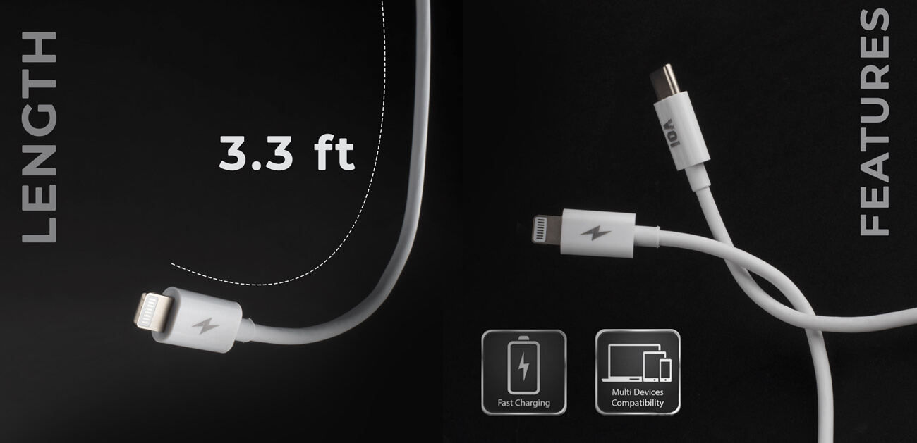 Pivoi USB to Lightning – 1 Pack