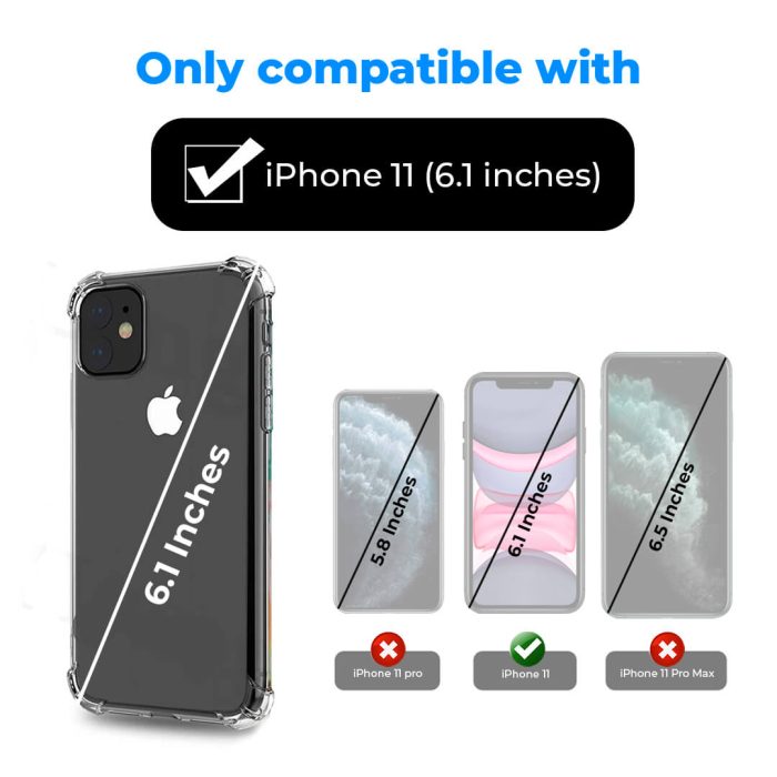 Pivoi Transparent Mobile Back Covers for 6.1 inch Apple iPhone 11 Mobile Case